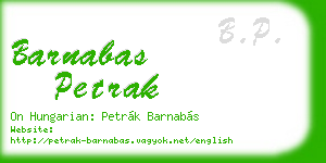 barnabas petrak business card
